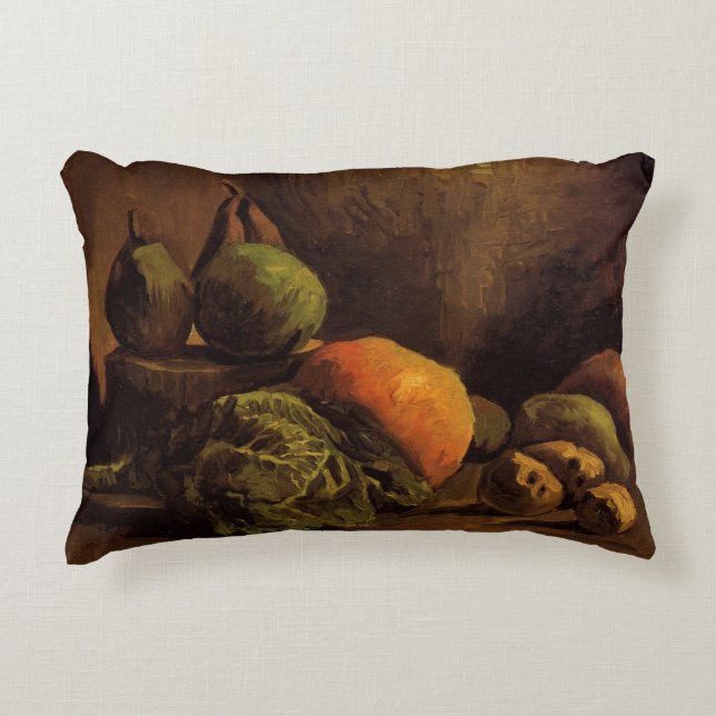 Vegetables and Fruit by Vincent van Gogh Accent Pillow (Front)