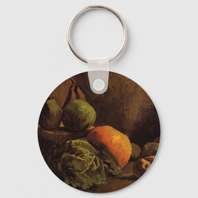 Vegetables and Fruit by Vincent van Gogh Keychain (Front)