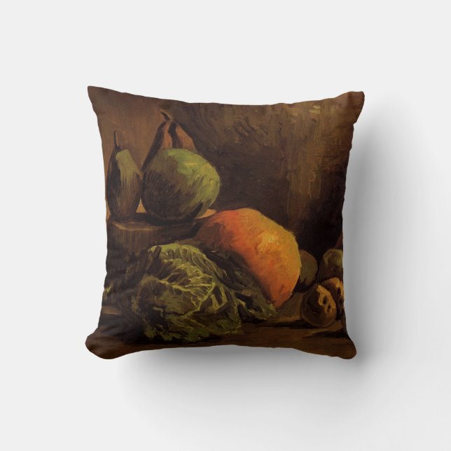 Vegetables and Fruit by Vincent van Gogh Throw Pillow (Front)