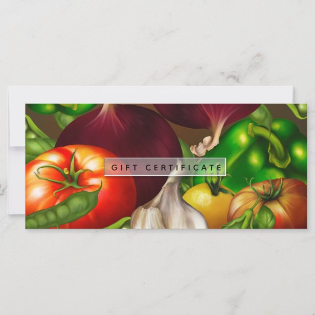 Vegetables and Herbs Organic Food Gift Certificate (Front)