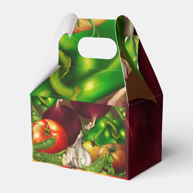 Vegetables and Herbs Organic Natural Veggies Food Favor Box (Back Side)