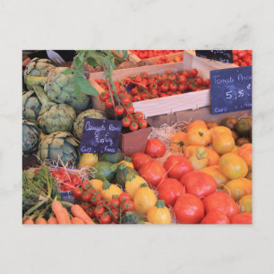 vegetables at a market in the Provence Postcard