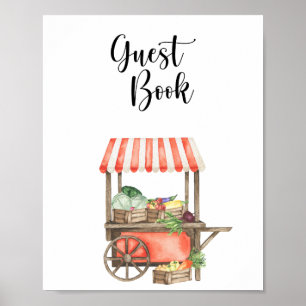 Vegetables baby shower - guest book