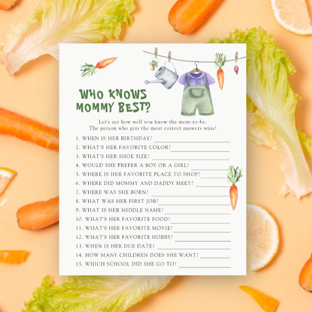 Vegetables baby shower - Who knows mommy best (Creator Uploaded)