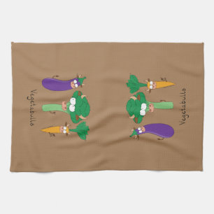 Vegetables Bulls Cute Kids Cartoon Kitchen Towel