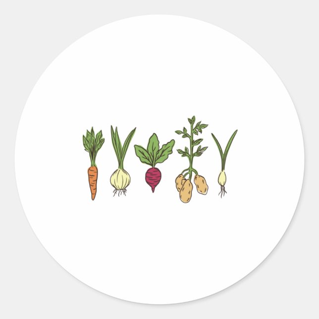 vegetables classic round sticker (Front)