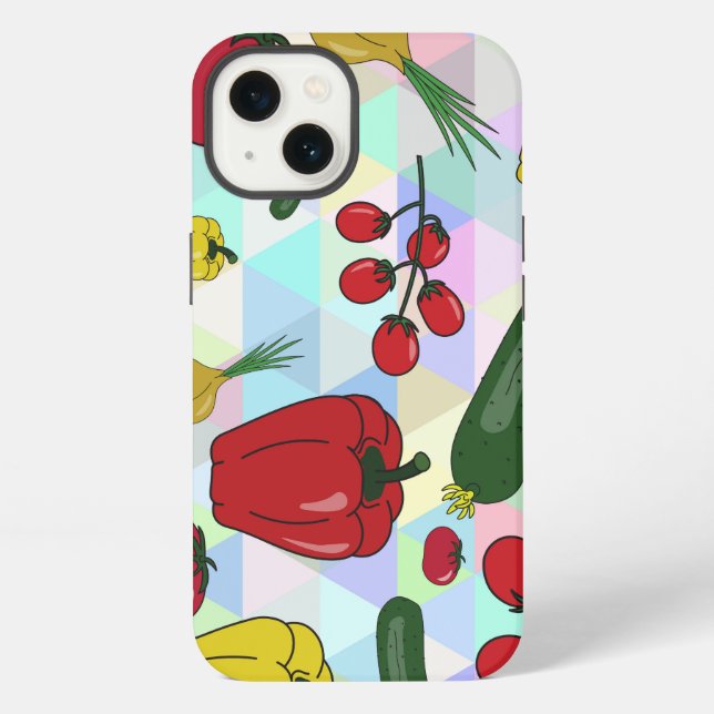 Vegetables, cucumber, a tomato iPhone case (Back)