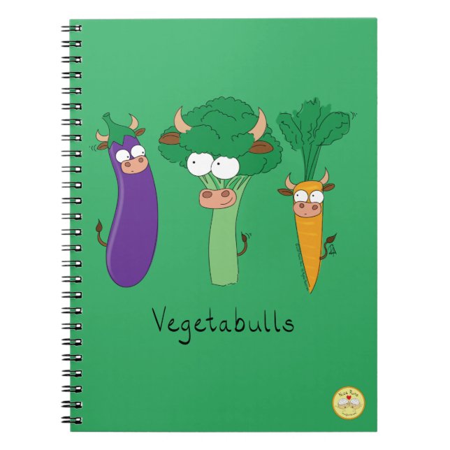 Vegetables Cute Kids Funny Cartoon Notebook (Front)
