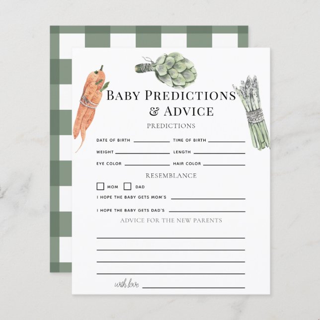 Vegetables Green Baby Predictions & Advice (Front/Back)