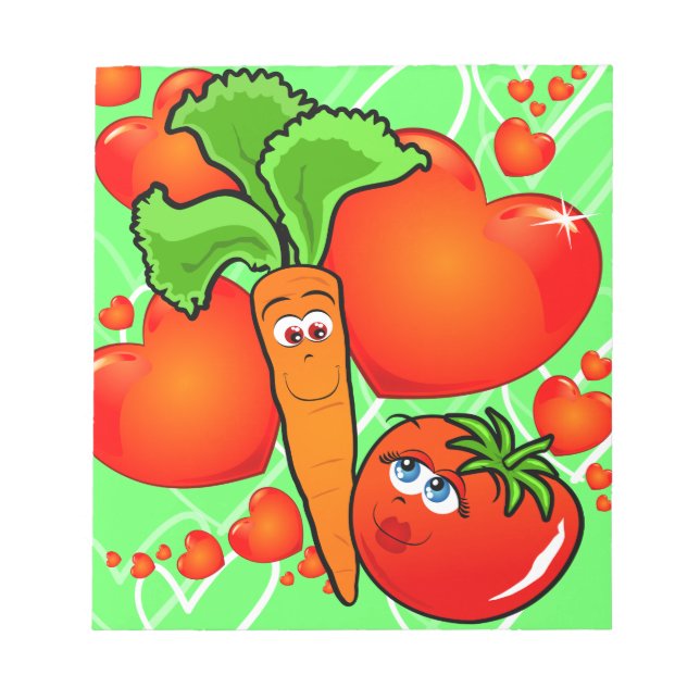 Vegetables in love, notepad (Front)
