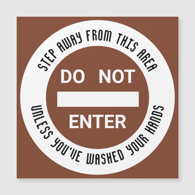 Vegetables NO ENTRY Wash Hands Magnetic Card (Front)