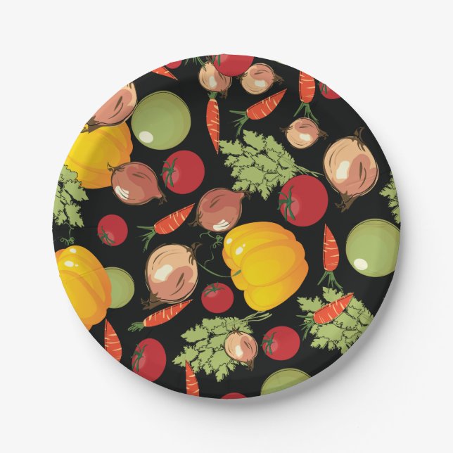 Vegetables Pattern Paper Plate (Front)