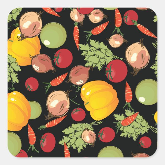 Vegetables Pattern Square Sticker (Front)