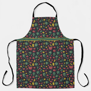 Vegetables peppers chilli pattern kitchen theme apron