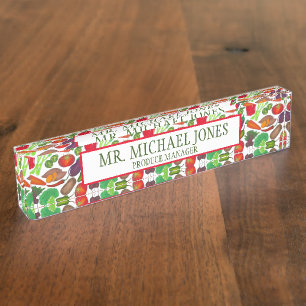 Vegetables Produce Grocery Store Chef Cooking Nameplate
