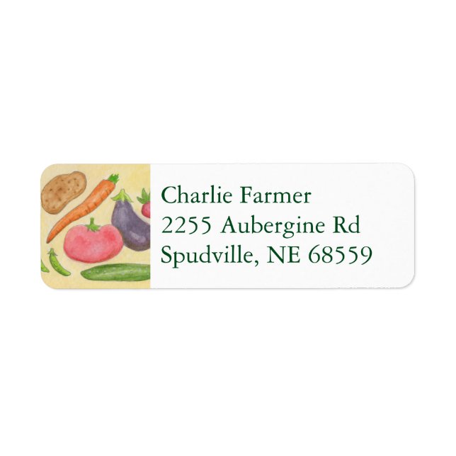 Vegetables Return Address Label (Front)