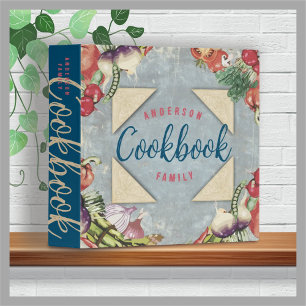 Vegetables rustic Tuscan personalized cookbook Binder