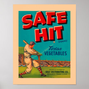 Vegetables Safe Hit Food Vintage Ad Poster