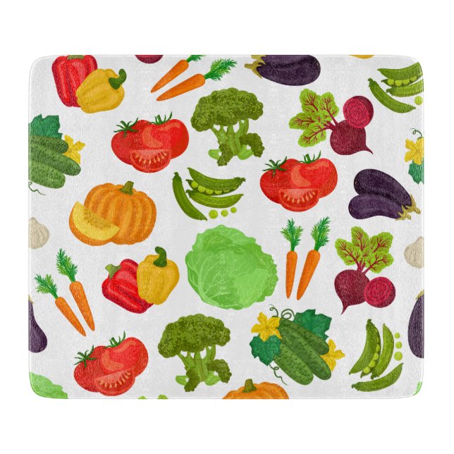 Vegetables Seamless Vegan Pattern Cutting Board (Front)