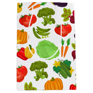 Vegetables Seamless Vegan Pattern Medium Gift Bag