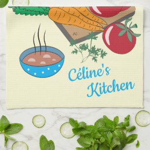 Vegetables Soup Kitchen Towel with Name