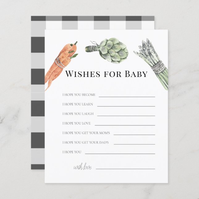 Vegetables Wishes for Baby Advice (Front/Back)