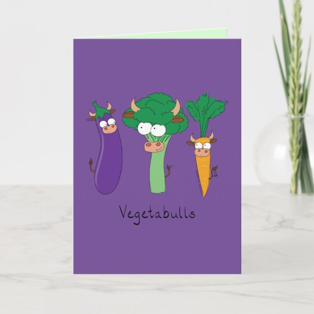 VegetaBULLS Vegetable Bulls Funny Greeting Card (Front)