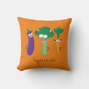 Vegetabulls Vegetable Bulls Funny Pillow