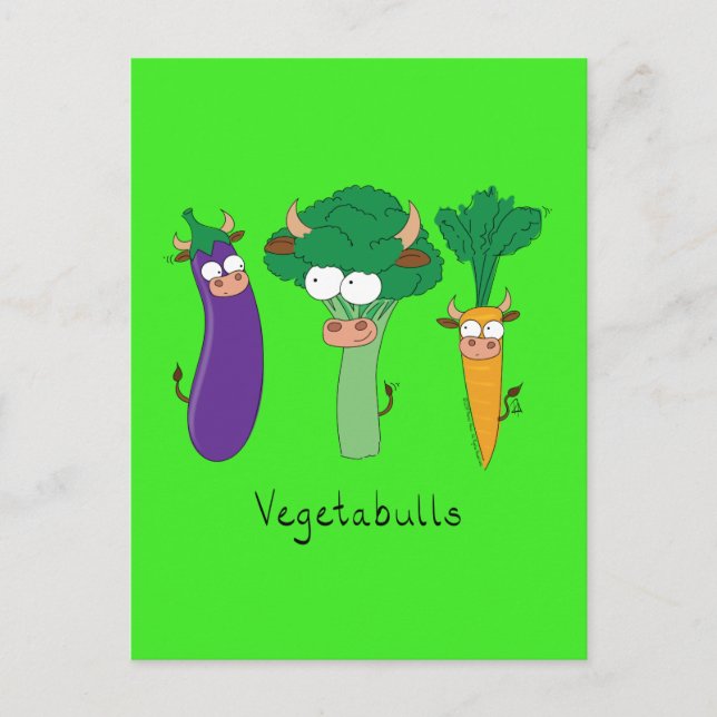 Vegetabulls Vegetable Bulls Funny Postcard (Front)