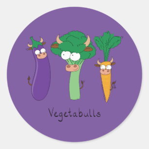 Vegetabulls Vegetable Bulls Funny Stickers