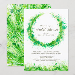 Végétal aquarelle herbe nuptiale invitations