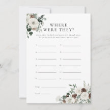 Végétal D'Hiver Floral Où Étaient-Ils Carte De Jeu