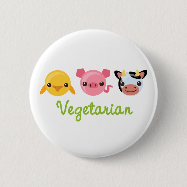 Vegetarian 2 Inch Round Button (Front)