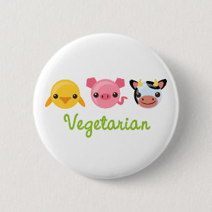 Vegetarian 2 Inch Round Button