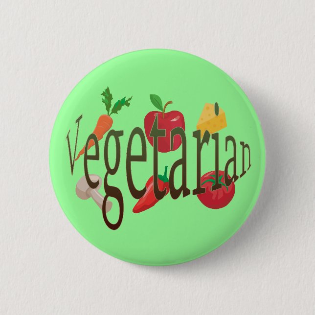 Vegetarian 2 Inch Round Button (Front)