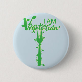 Vegetarian animal welfare Gabel food healthy 2 Inch Round Button