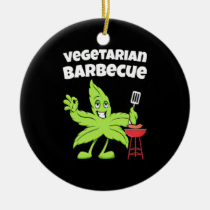 Vegetarian Barbecue Ceramic Ornament