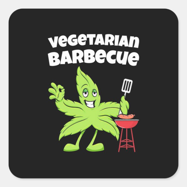 Vegetarian Barbecue Square Sticker (Front)