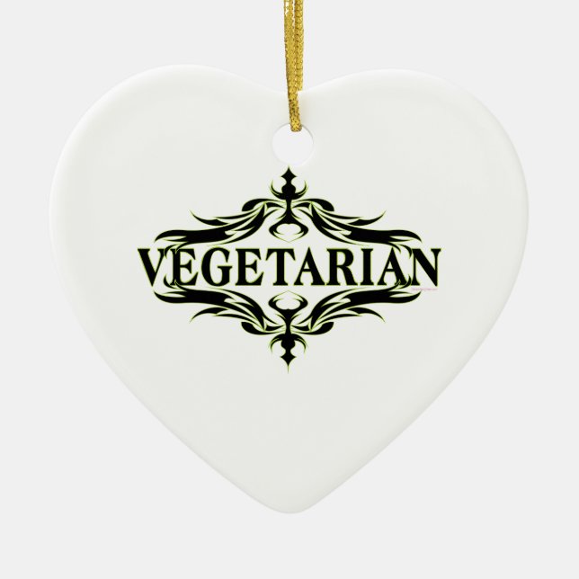 Vegetarian Ceramic Ornament (Front)