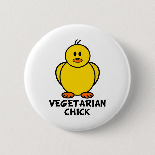 Vegetarian Chick 2 Inch Round Button