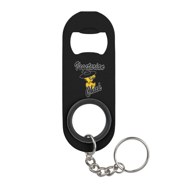 Vegetarian Chick #4 Mini Bottle Opener (Back)