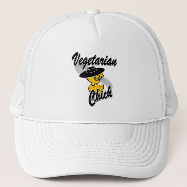 Vegetarian Chick #4 Trucker Hat (Front)