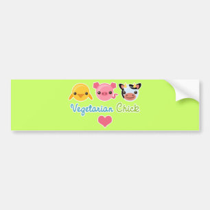 Vegetarian Chick Bumper Sticker