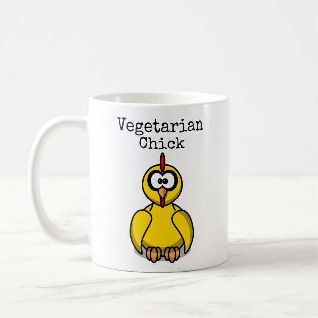 Vegetarian Chick Cartoon Coffee Mug (Left)