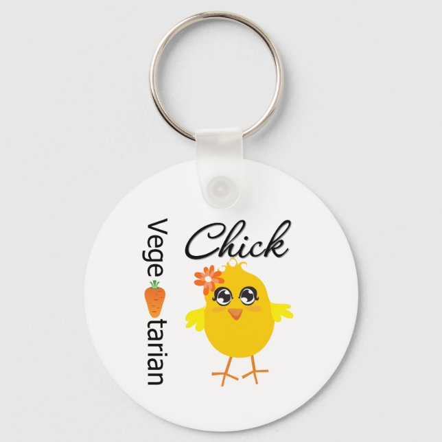 Vegetarian Chick Keychain (Front)