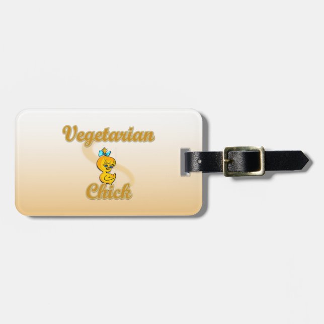 Vegetarian Chick Luggage Tag (Front Horizontal)
