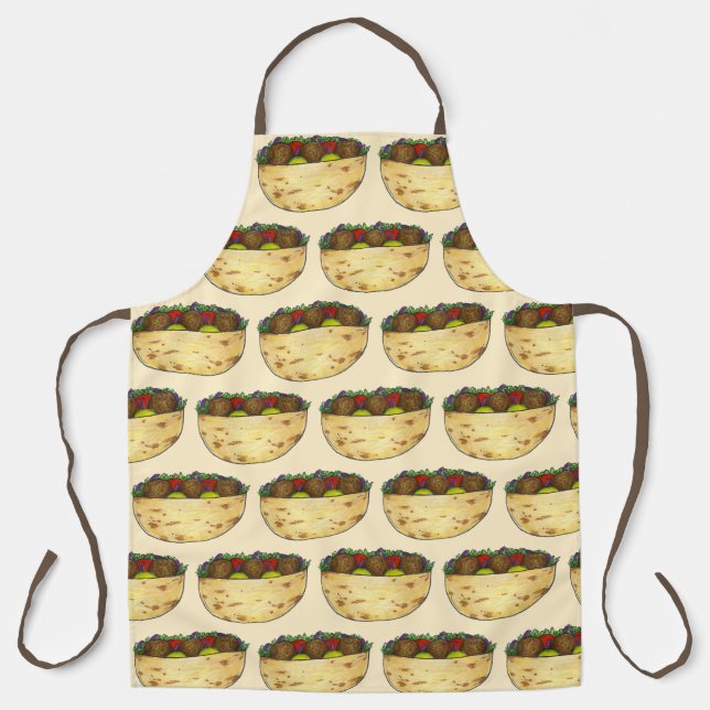 Vegetarian Chickpea Falafel Stuffed Pita Sandwich Apron (Front)