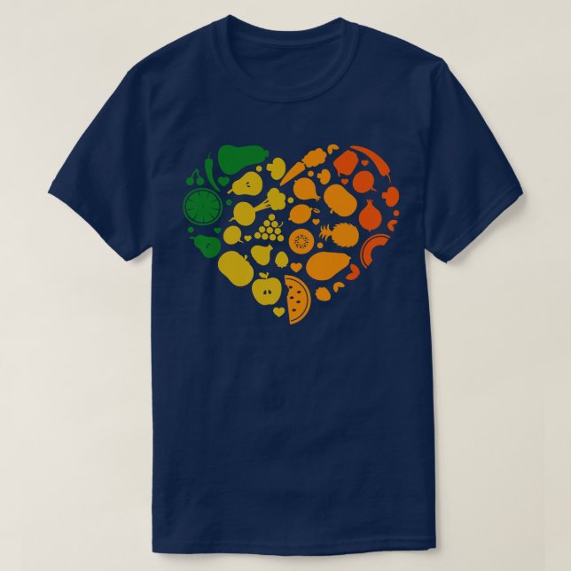 Vegetarian Colorful Fruits  T-Shirt (Design Front)