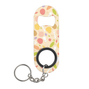 Vegetarian cooking pattern background keychain bottle opener