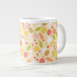 Vegetarian cooking pattern background large coffee mug